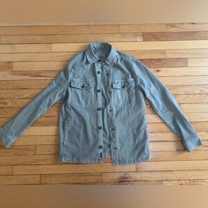 Faherty Olive Button-Up Shirt Jacket